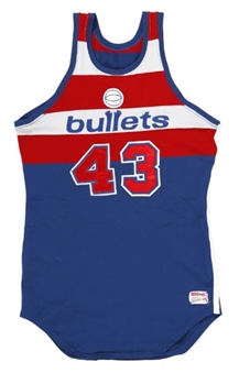 Early 1980s Jeff Ruland Game Worn Washington Bullets Road Jersey